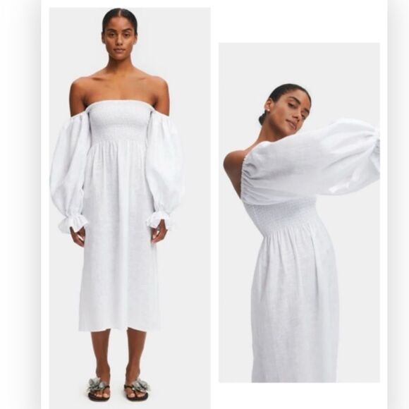 Sleeper Dresses & Skirts - NWT Sleeper SL002AL Atlanta Off-Shoulder Lounge Midi Dress $320
